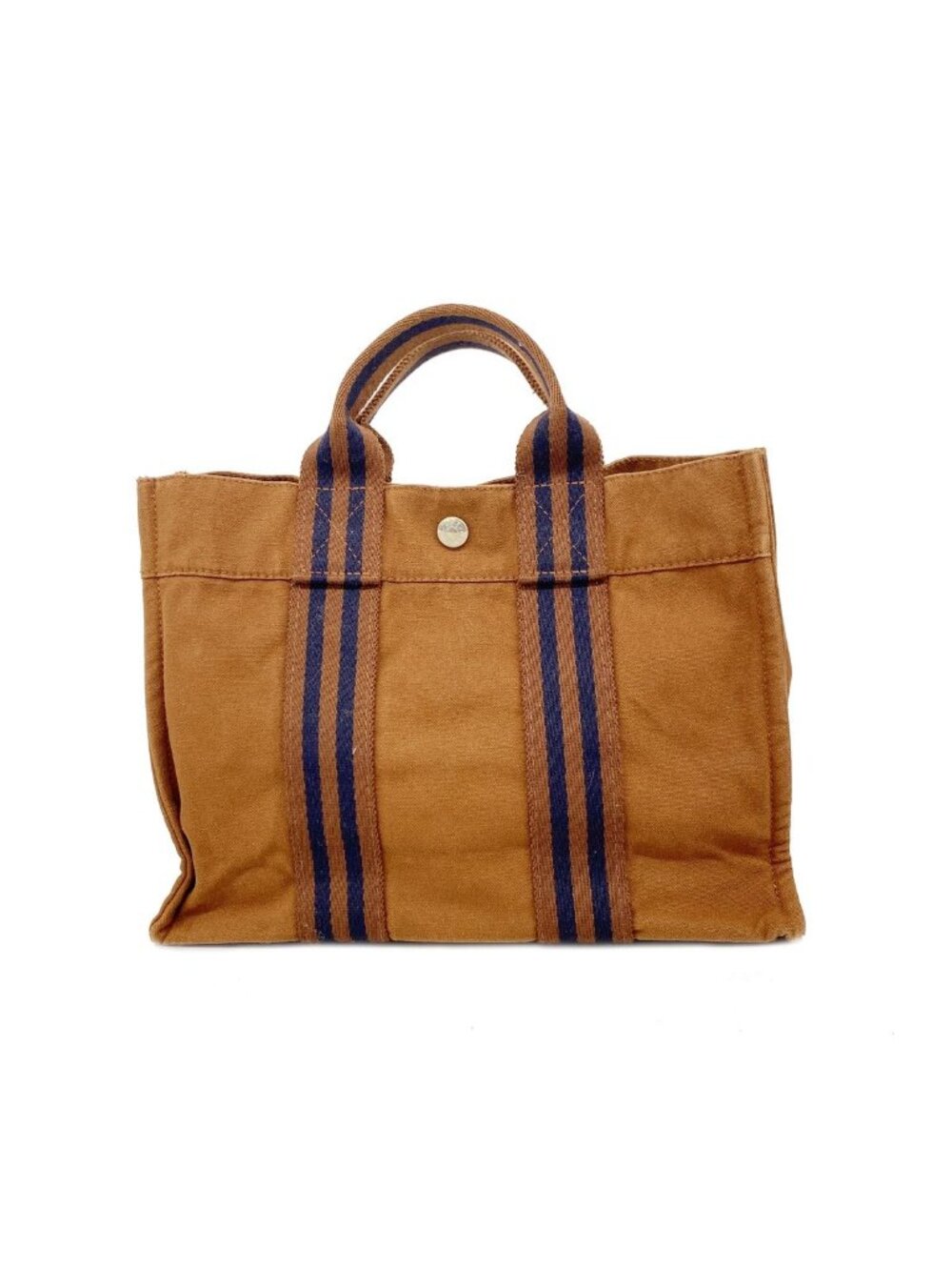 Hermes Tote Bag Fourre Tout PM Canvas Brown Silver